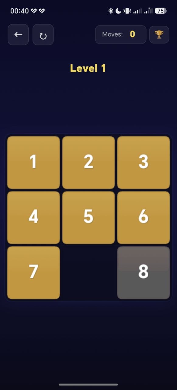 Fifteen Puzzle — arranging numbers